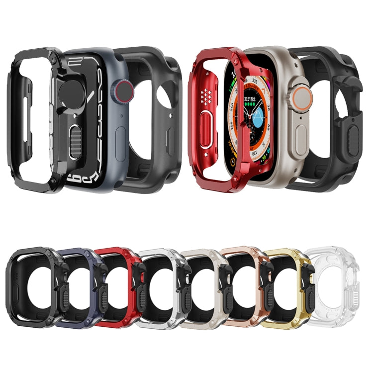 For Apple Watch Ultra 49mm 2-in-1 PC Hybrid TPU Armor Watch Case(Black)