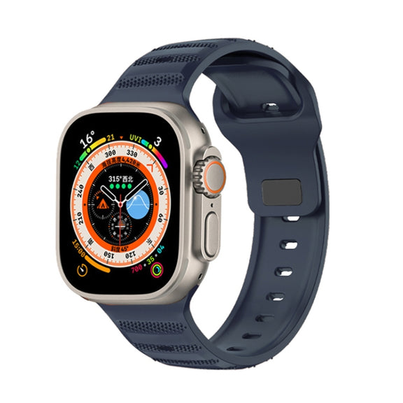 For Apple Watch Ultra 49mm Dot Texture Fluororubber Watch Band(Midnight Blue)