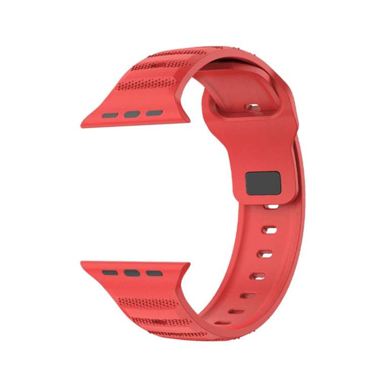 For Apple Watch 8 41mm Dot Texture Fluororubber Watch Band(Red)