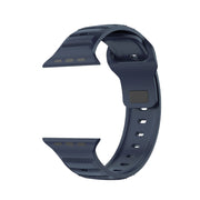 For Apple Watch 8 41mm Dot Texture Fluororubber Watch Band(Midnight Blue)