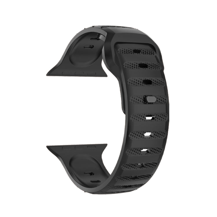 For Apple Watch 8 45mm  Dot Texture Fluororubber Watch Band(Black)
