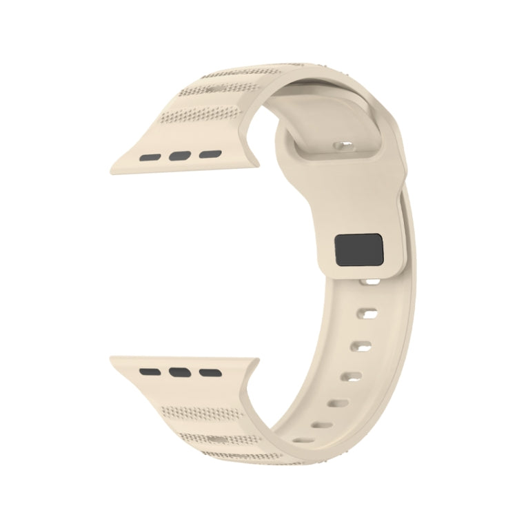 For Apple Watch 6 40mm Dot Texture Fluororubber Watch Band(Starlight)