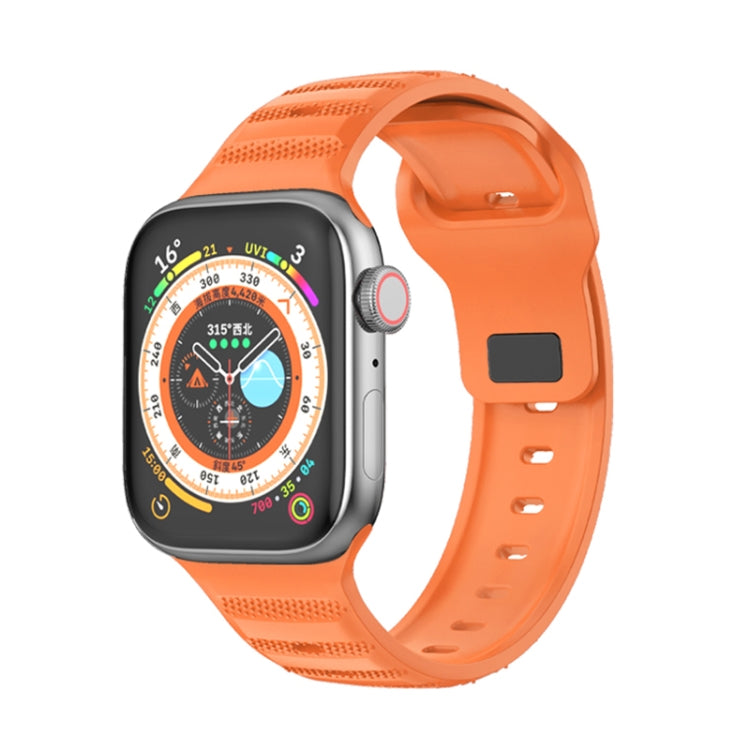 For Apple Watch 5 44mm Dot Texture Fluororubber Watch Band(Orange)
