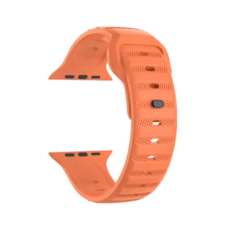 For Apple Watch 5 44mm Dot Texture Fluororubber Watch Band(Orange)