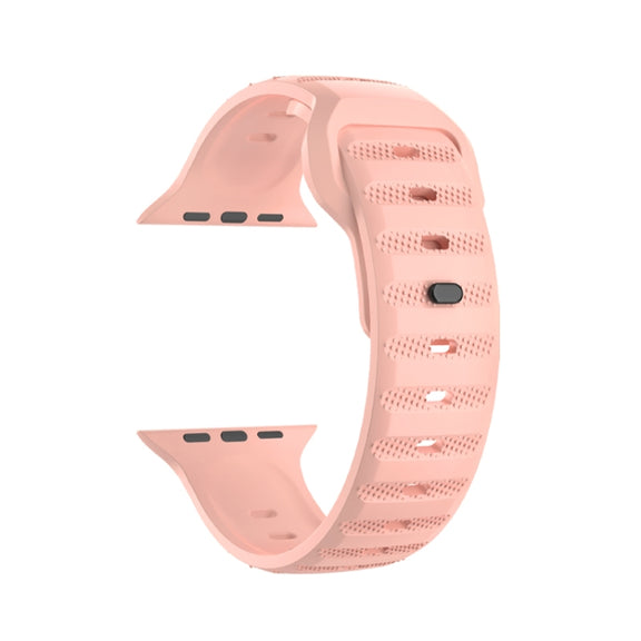 For Apple Watch 4 40mm Dot Texture Fluororubber Watch Band(Nebula Pink)