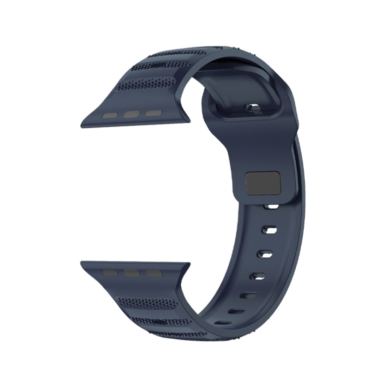 For Apple Watch 2 42mm Dot Texture Fluororubber Watch Band(Midnight Blue)