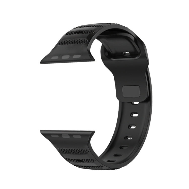 For Apple Watch 2 38mm Dot Texture Fluororubber Watch Band(Black)