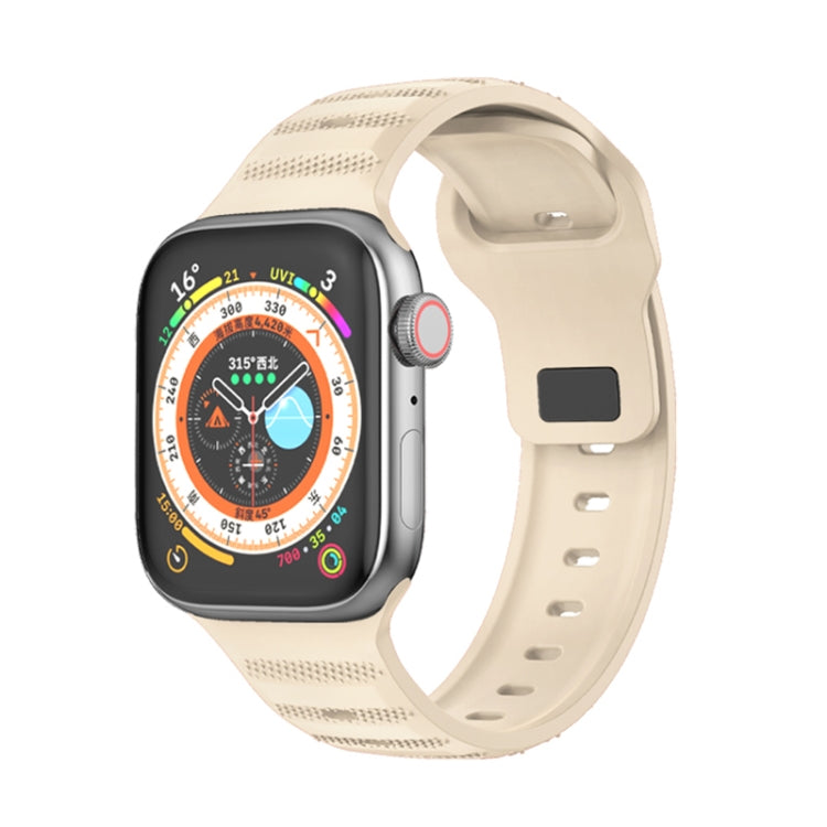 For Apple Watch 2 38mm Dot Texture Fluororubber Watch Band(Starlight)