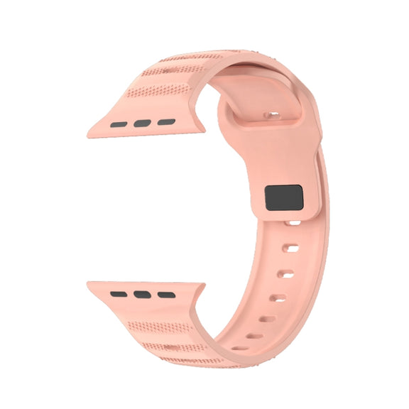For Apple Watch 42mm Dot Texture Fluororubber Watch Band(Nebula Pink)