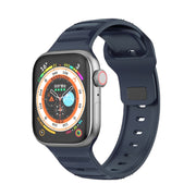 For Apple Watch 38mm Dot Texture Fluororubber Watch Band(Midnight Blue)