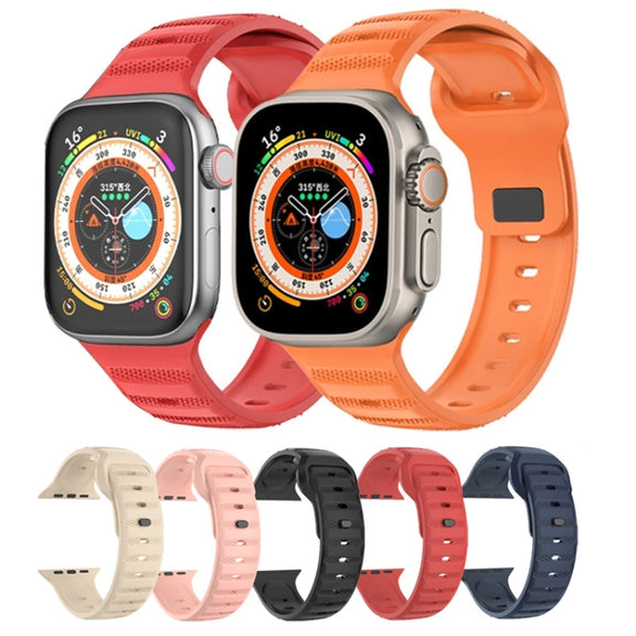 For Apple Watch SE 2022 40mm Dot Texture Fluororubber Watch Band(Starlight)