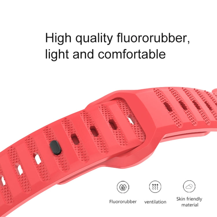 For Apple Watch SE 44mm Dot Texture Fluororubber Watch Band(Starlight)