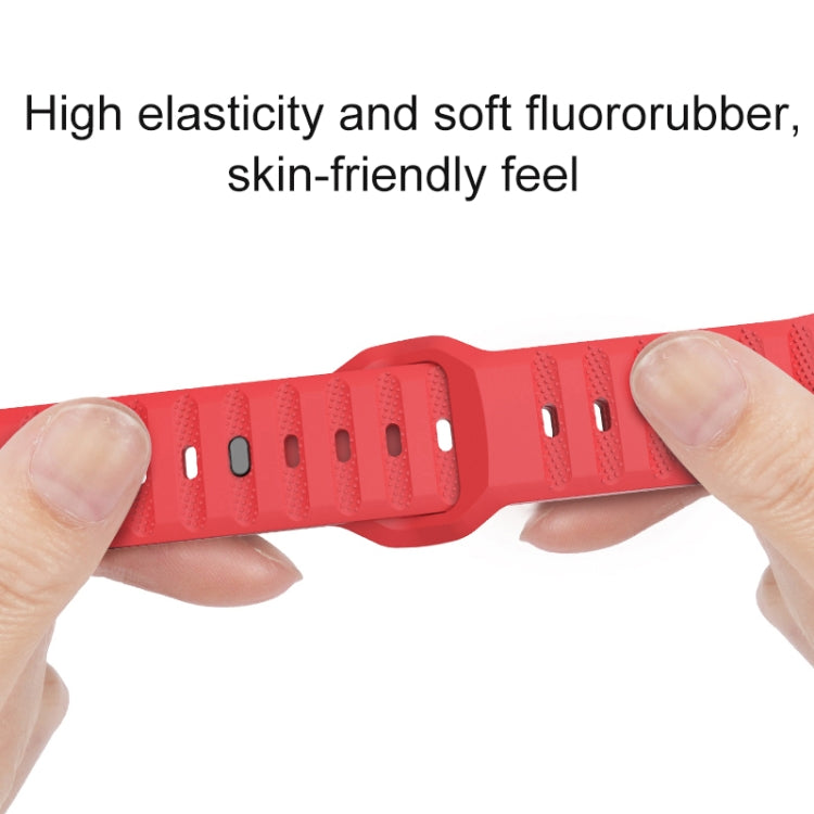 For Apple Watch 7 45mm Dot Texture Fluororubber Watch Band(Midnight Blue)