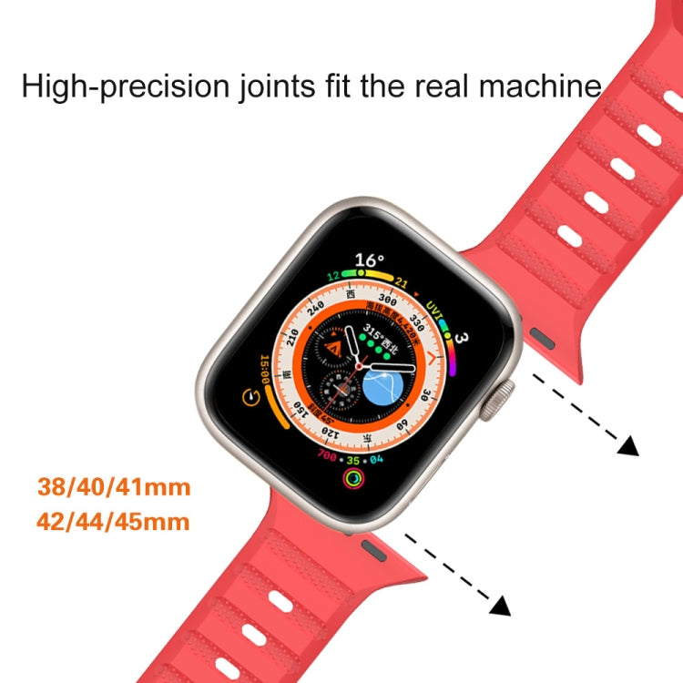 For Apple Watch 3 42mm Dot Texture Fluororubber Watch Band(Nebula Pink)