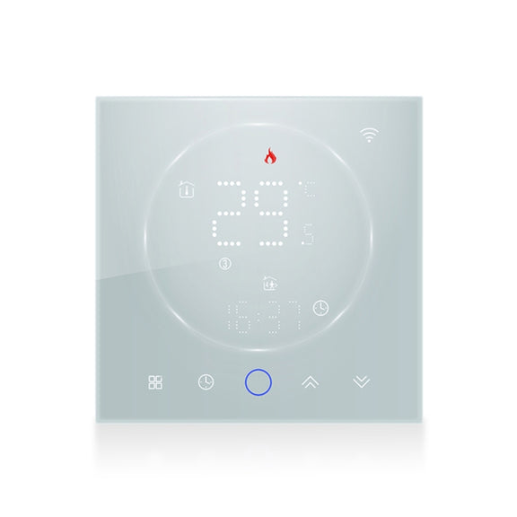 BHT-008GBL 95-240V AC 16A Smart Home Electric Heating LED Thermostat Without WiFi(White)