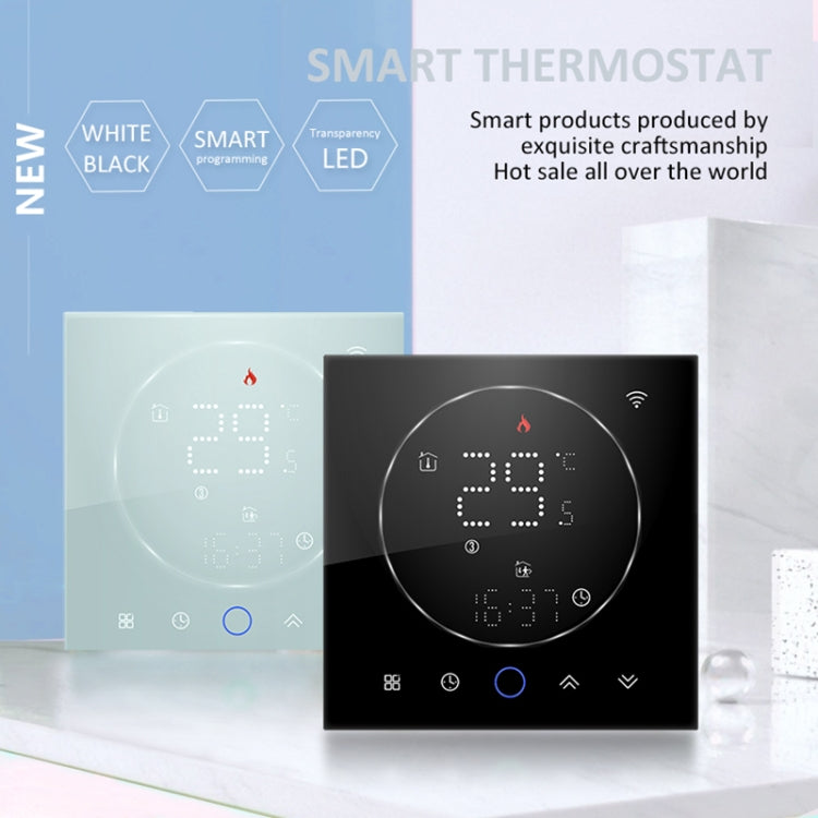 BHT-008GAL 95-240V AC 5A Smart Home Water Heating LED Thermostat Without WiFi(Black)