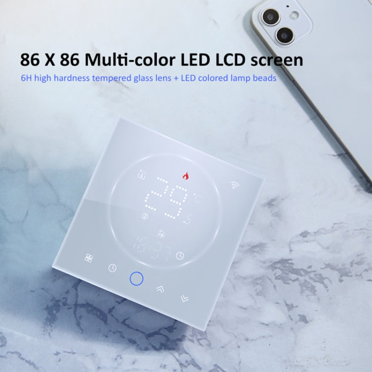 BHT-008GAL 95-240V AC 5A Smart Home Water Heating LED Thermostat Without WiFi(Black)