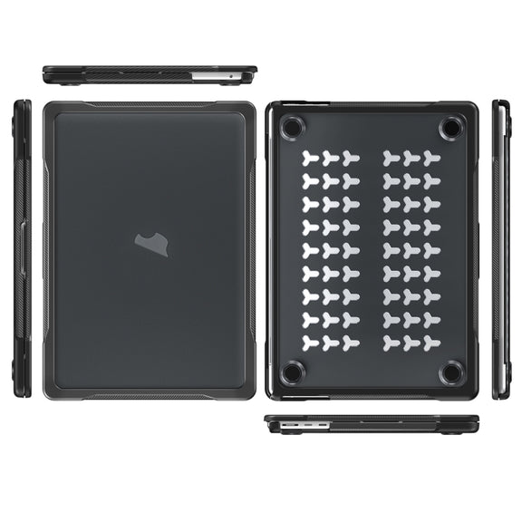 For MacBook Air 13.6 inch A2681 2022 Translucent Laptop Protective Case(Transparent Black)