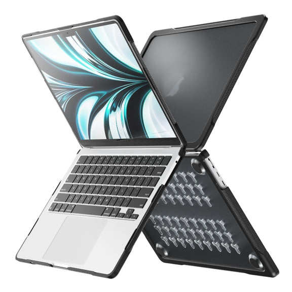For MacBook Air 13.6 inch A2681 2022 Translucent Laptop Protective Case(Transparent Black)