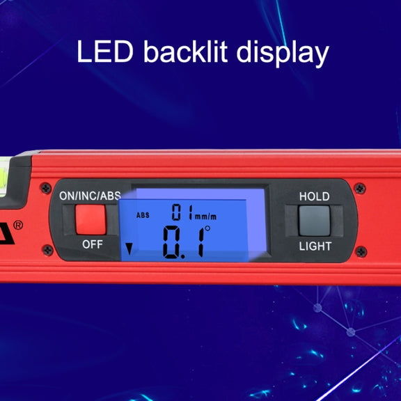 GVDA GD-H400M Digital Level 360 Measure Protractor Level Ruler(Red)