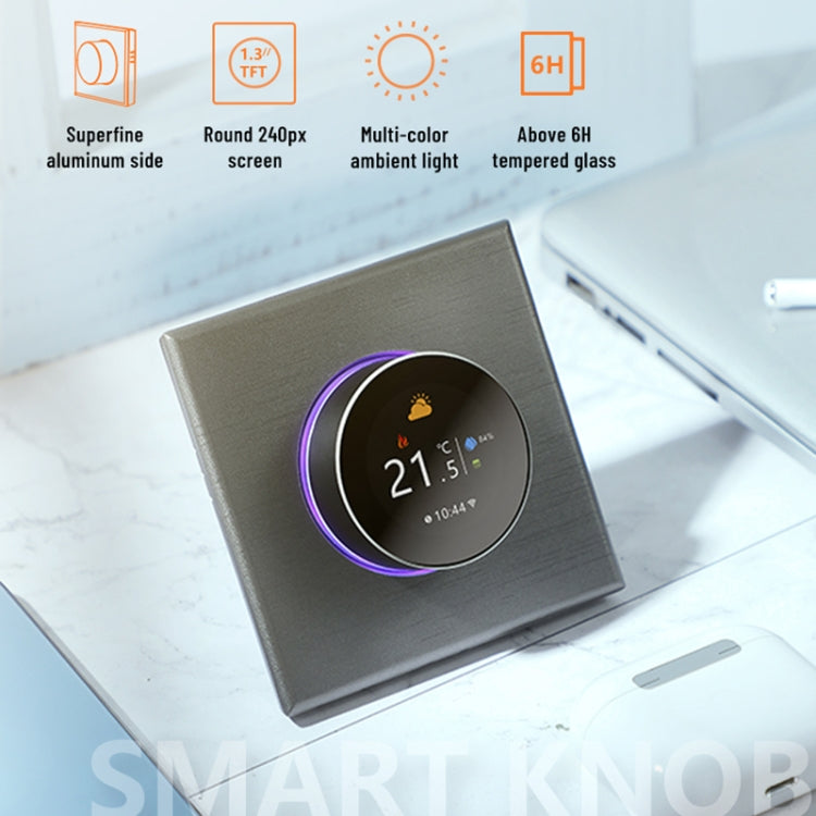 BHT-7000-GCLZB 240V AC 3A Smart Knob Thermostat Dry Junction Controller with Zigbee(Gold)