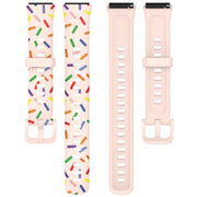 For Huawei Band 7 Sports Rainbow Dots Silicone Watch Band(Light Pink)