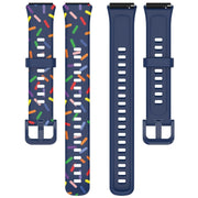For Huawei Band 7 Sports Rainbow Dots Silicone Watch Band(Midnight Blue)
