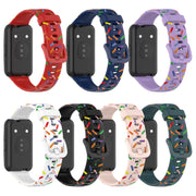 For Huawei Band 7 Sports Rainbow Dots Silicone Watch Band(Purple)