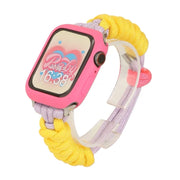 For Apple Watch 2 42mm Twist Knotted Nylon Watch Band(Yellow Purple)