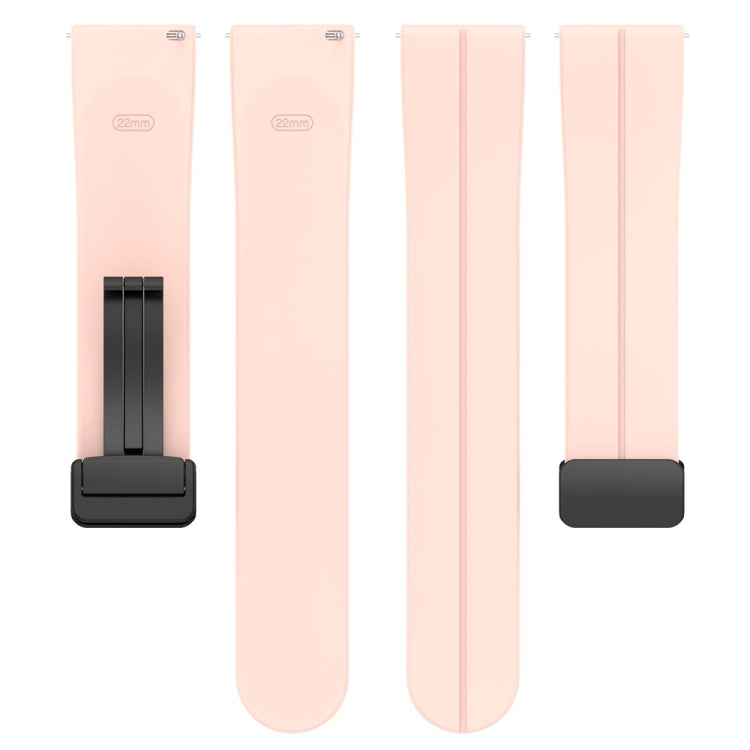 For Huawei Watch 4 / Watch 4 Pro Folding Buckle Silicone Watch Band(Light Pink)