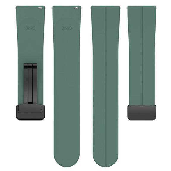 For Huawei Watch 4 / Watch 4 Pro Folding Buckle Silicone Watch Band(Dark Green)