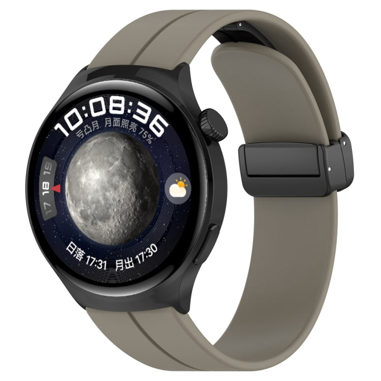 For Huawei Watch 4 / Watch 4 Pro Folding Buckle Silicone Watch Band(Space Grey)
