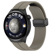 For Huawei Watch 4 / Watch 4 Pro Folding Buckle Silicone Watch Band(Space Grey)