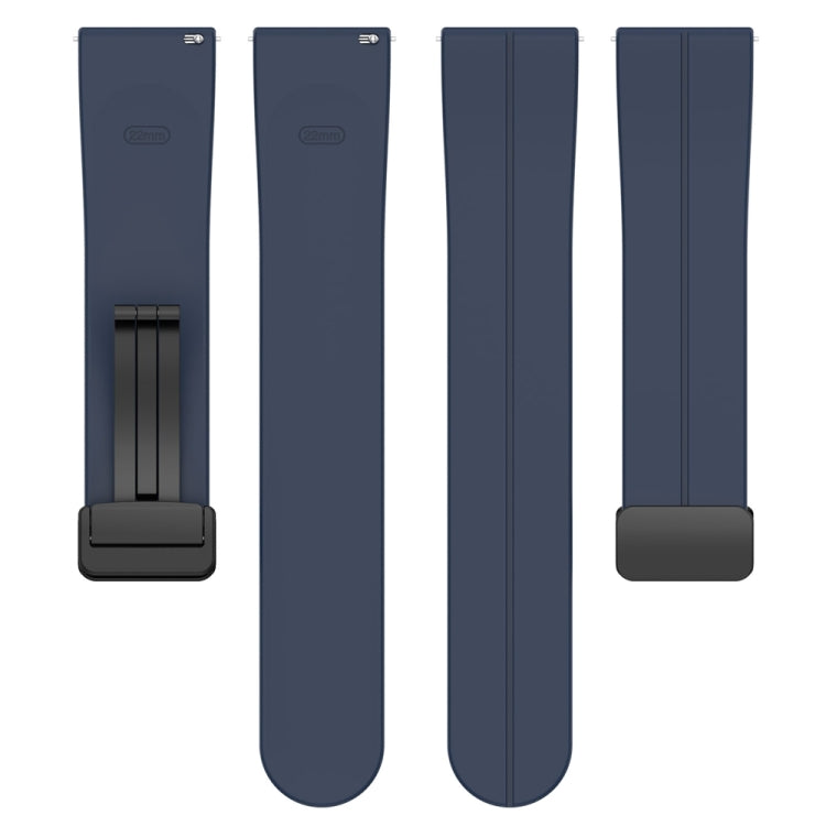 For Huawei Watch 4 / Watch 4 Pro Folding Buckle Silicone Watch Band(Midnight Blue)