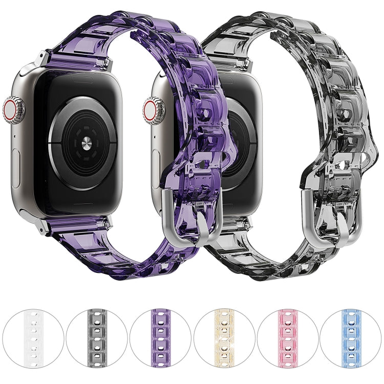 For Apple Watch SE 2022 44mm Cube Airbag Clear TPU Watch Band(Blue)