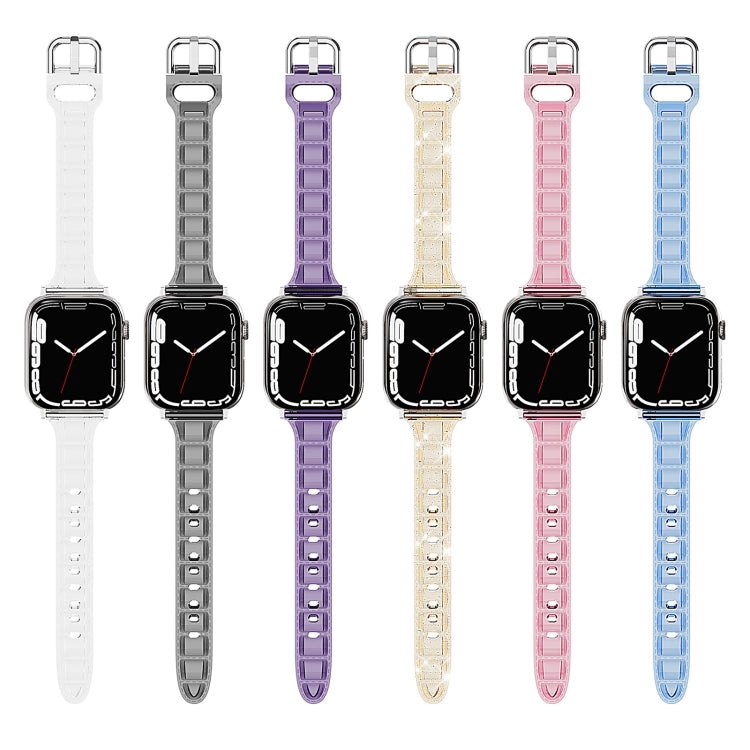 For Apple Watch SE 2022 44mm Cube Airbag Clear TPU Watch Band(Red)
