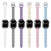 For Apple Watch SE 2023 40mm Cube Airbag Clear TPU Watch Band(Blue)