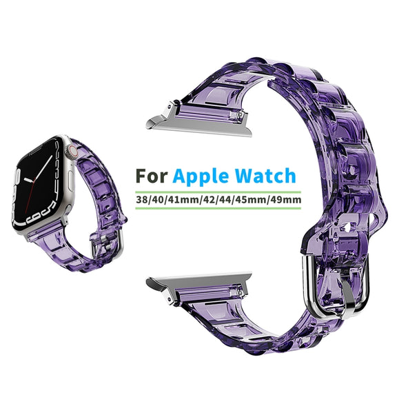 For Apple Watch SE 2022 44mm Cube Airbag Clear TPU Watch Band(Blue)