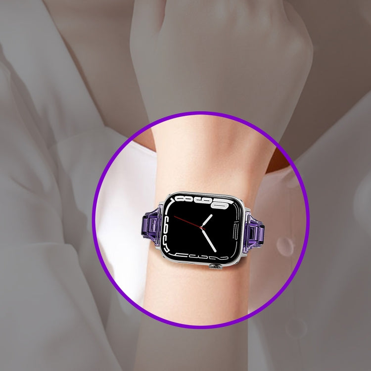 For Apple Watch SE 2022 44mm Cube Airbag Clear TPU Watch Band(Red)