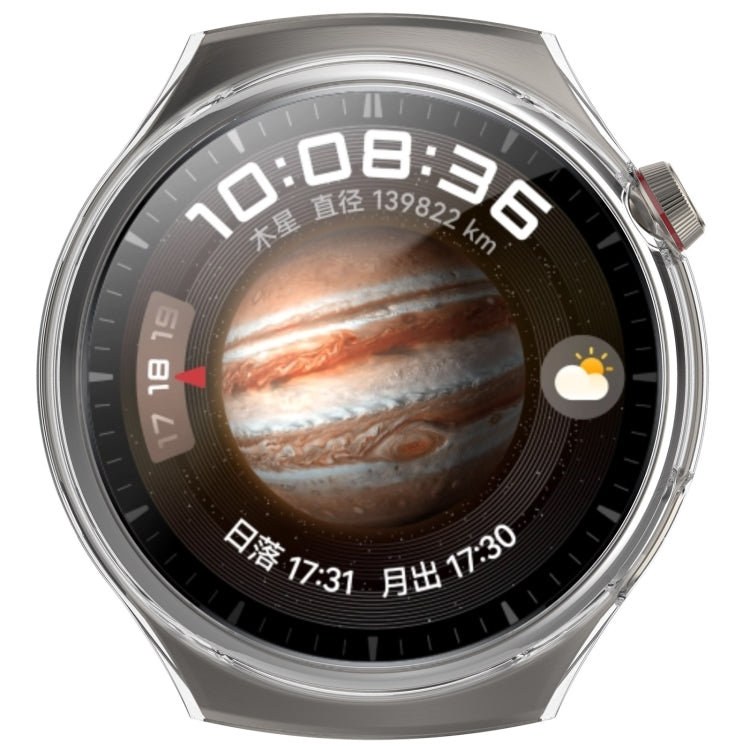 For Huawei Watch 4 Pro Half Coverage Hollowed Watch Protective Case + Hydrogel Film Set(Transparent White)