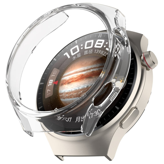 For Huawei Watch 4 Pro Half Coverage Hollowed Watch Protective Case + Hydrogel Film Set(Transparent White)