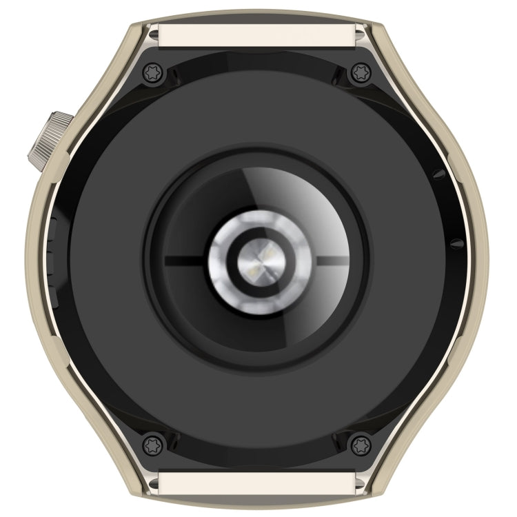 For Huawei Watch 4 Pro Half Coverage Hollowed Watch Protective Case + Hydrogel Film Set(Ivory White)