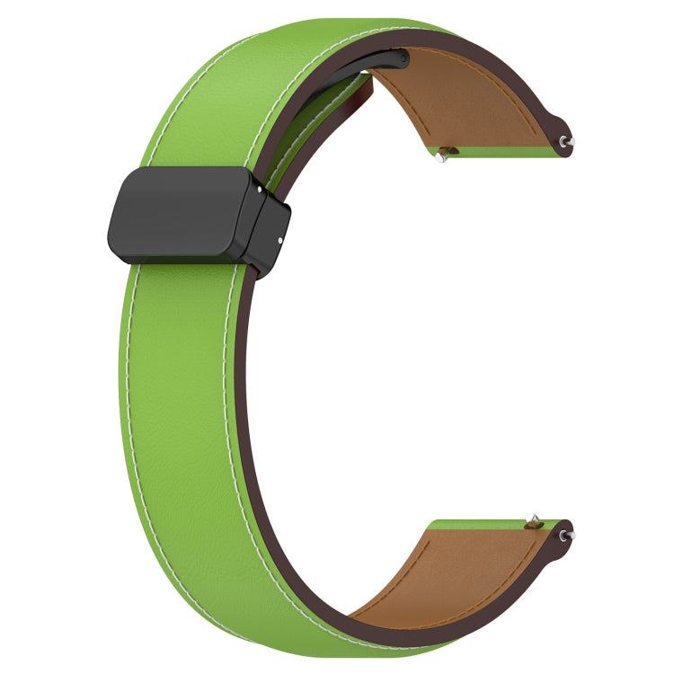 For Huawei Watch 4 / Watch 4 Pro Folding Buckle Genuine Leather Watch Band(Green)