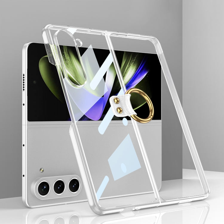 For Samsung Galaxy Z Fold5 GKK Electroplating Phone Case with Ring(Transparent)
