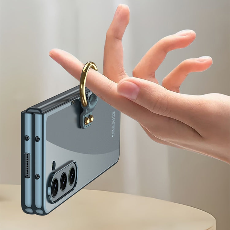 For Samsung Galaxy Z Fold5 GKK Electroplating Phone Case with Ring(Transparent)