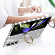 For Samsung Galaxy Z Fold5 GKK Electroplating Phone Case with Ring(Silver)