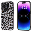 For iPhone 14 Pro Max ABEEL Black Edge Leopard Phone Case(Silver Leopard) - free shipping - PMC TechLife - Order now!