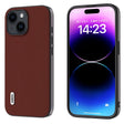 For iPhone 15 ABEEL Genuine Leather Silky Soft Black Edge Phone Case(Coffee) - free shipping - PMC TechLife - Order now!