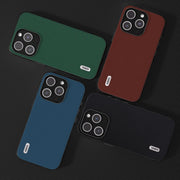 For iPhone 14 Pro ABEEL Genuine Leather Silky Soft Black Edge Phone Case(Black)