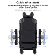 MOTOSLG Crab Motorcycle Phone Clamp Bracket U-Type Headbar Mount(Black)